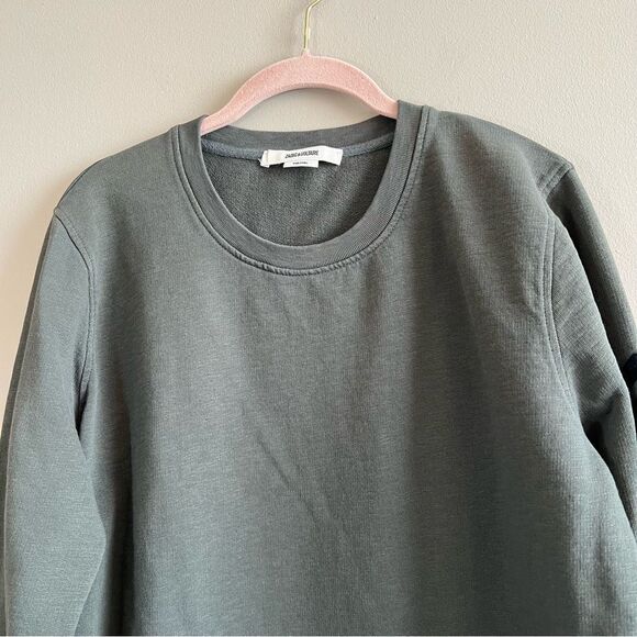 Zadig & Voltaire Men’s Green Soft Arrow Crewneck Sweatshirt Cotton Large - Picture 2 of 11